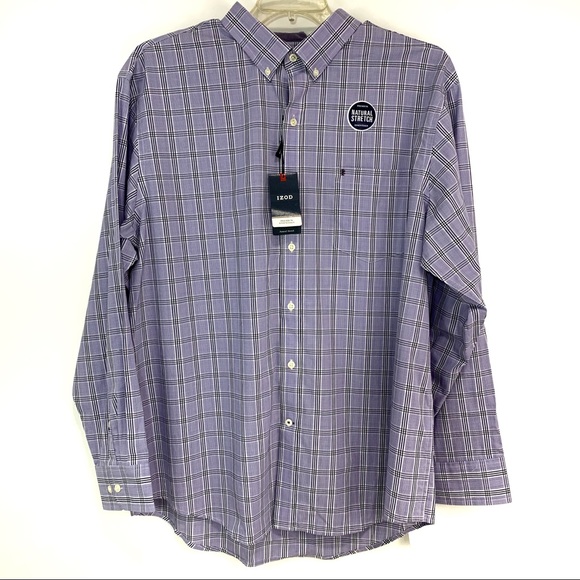 Izod Other - Izod natural stretch purple plaid button dwn shirt